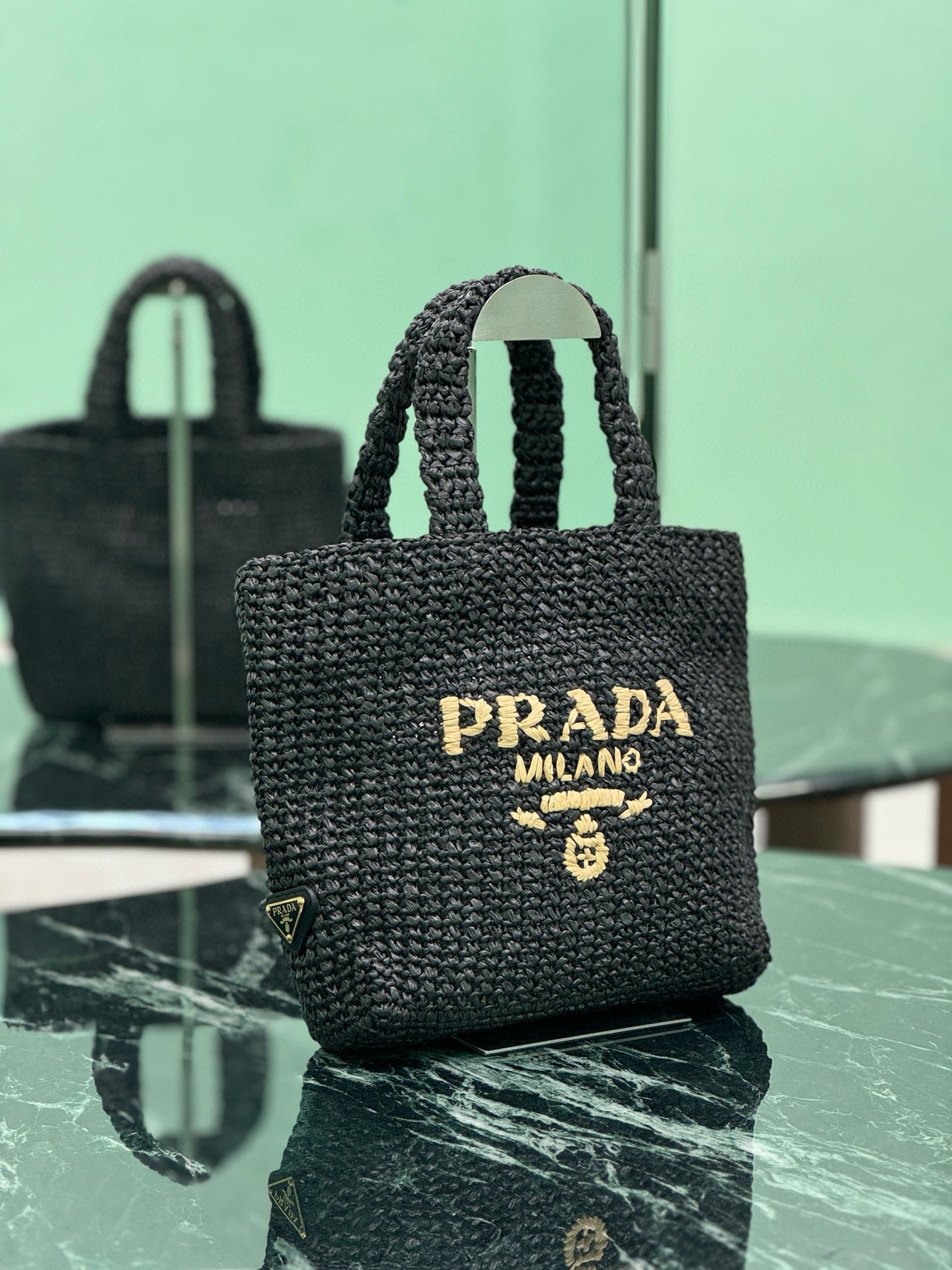 Prada Raffia Tote Bag