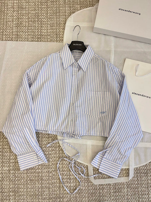Alexander Wang Striped Cropped Shirt