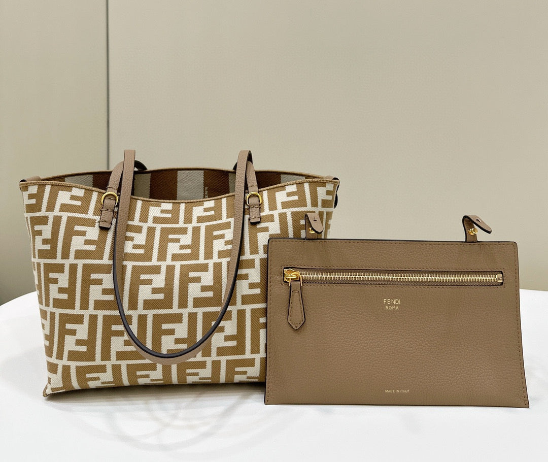 Fendi Pequin Roll Tote Bag (Medium)