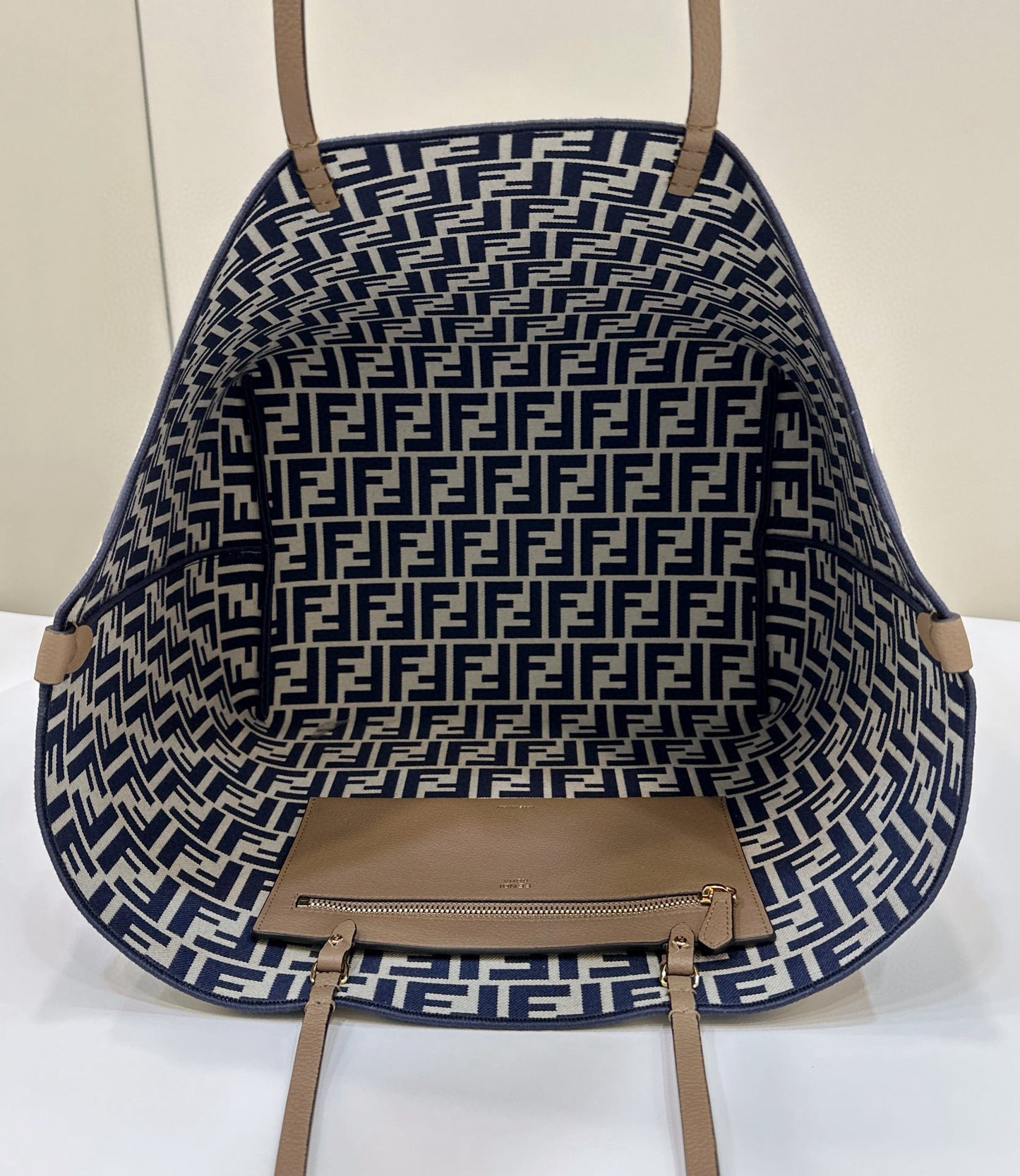 Fendi Pequin Roll Tote Bag (Large)