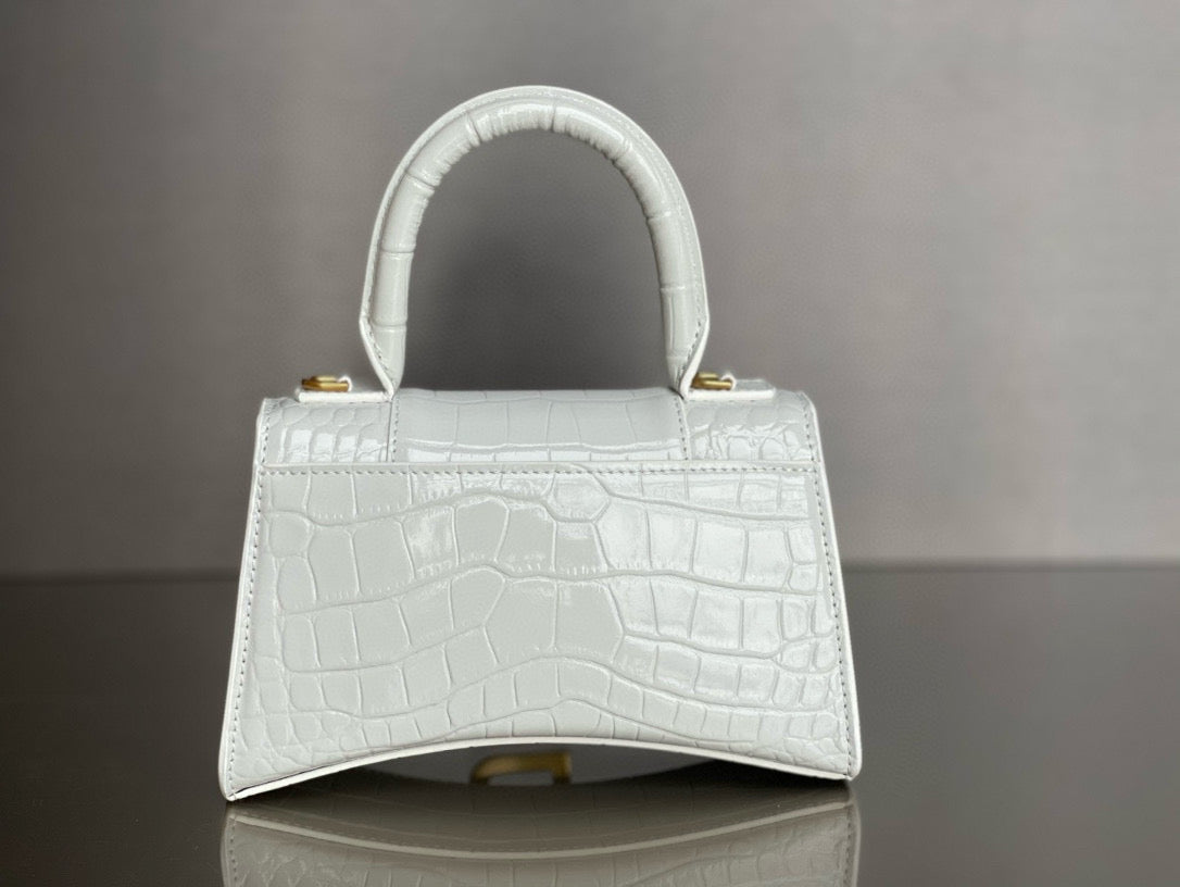 BLCG Hourglass Crocodile Top-handle Handbag(19x8x21cm)