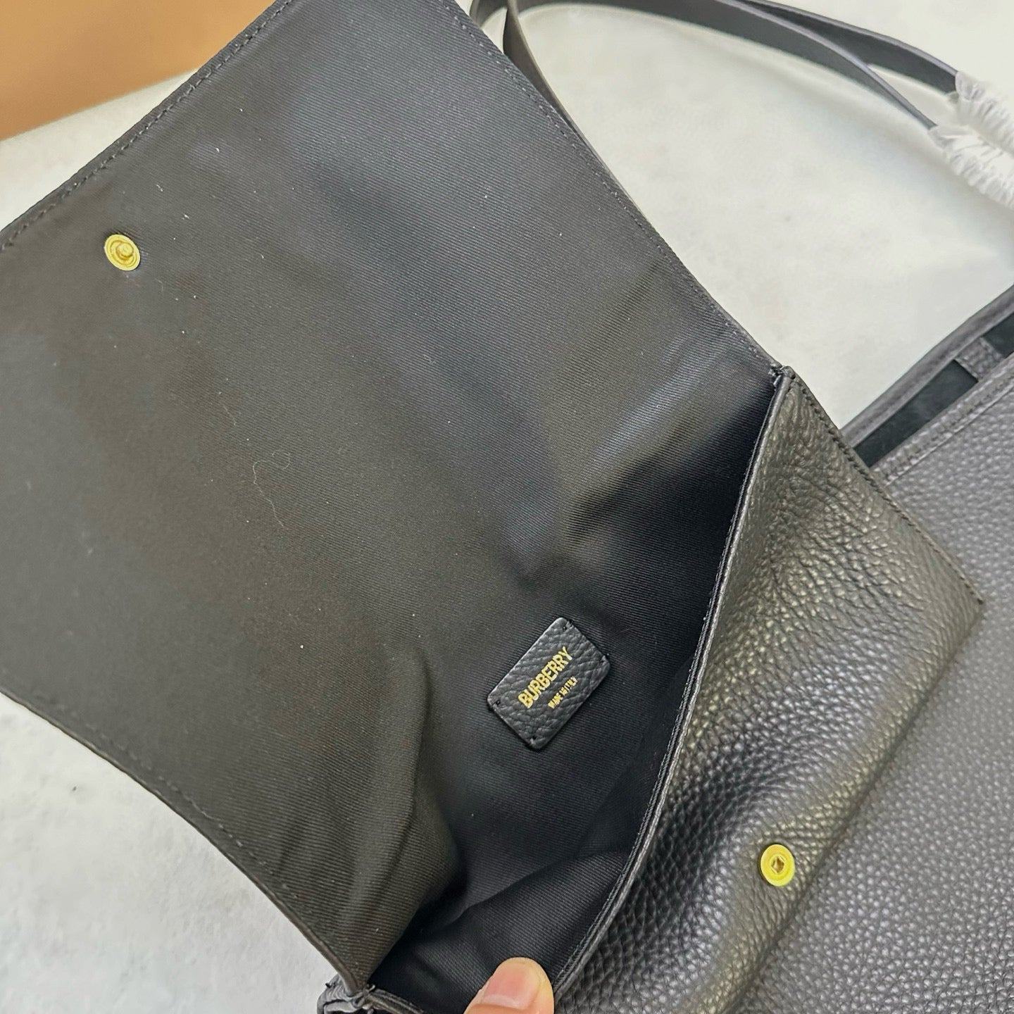 BB Black Leather Tote Bag