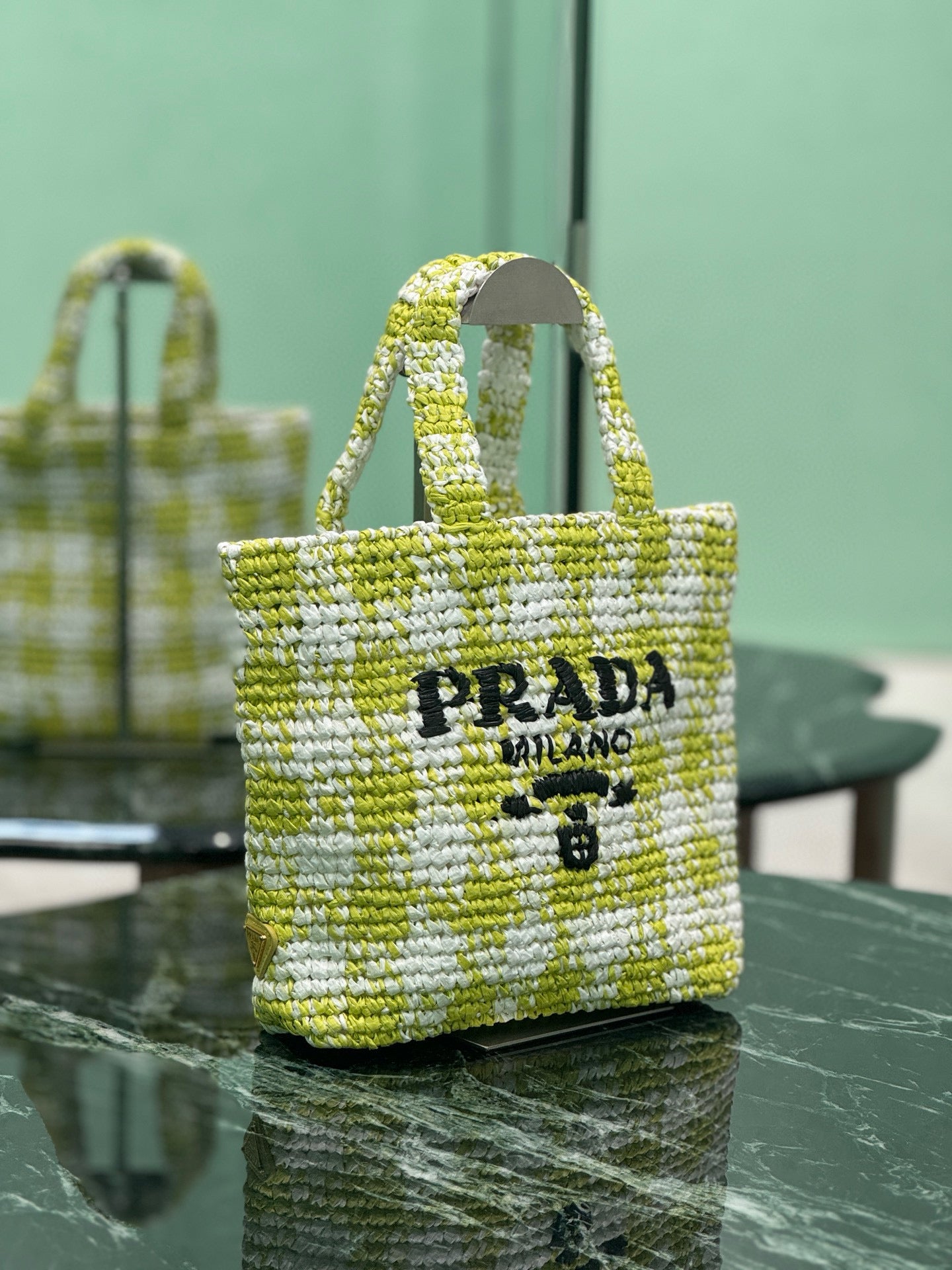 Prada Raffia Tote Bag
