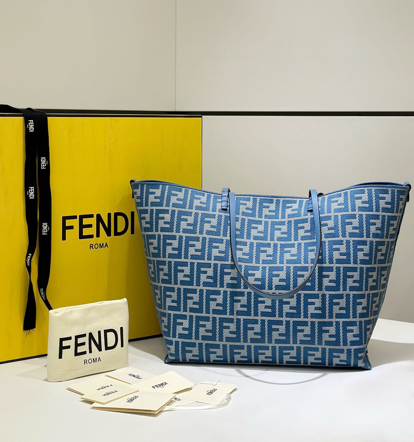 Fendi Pequin Roll Tote Bag (Large)