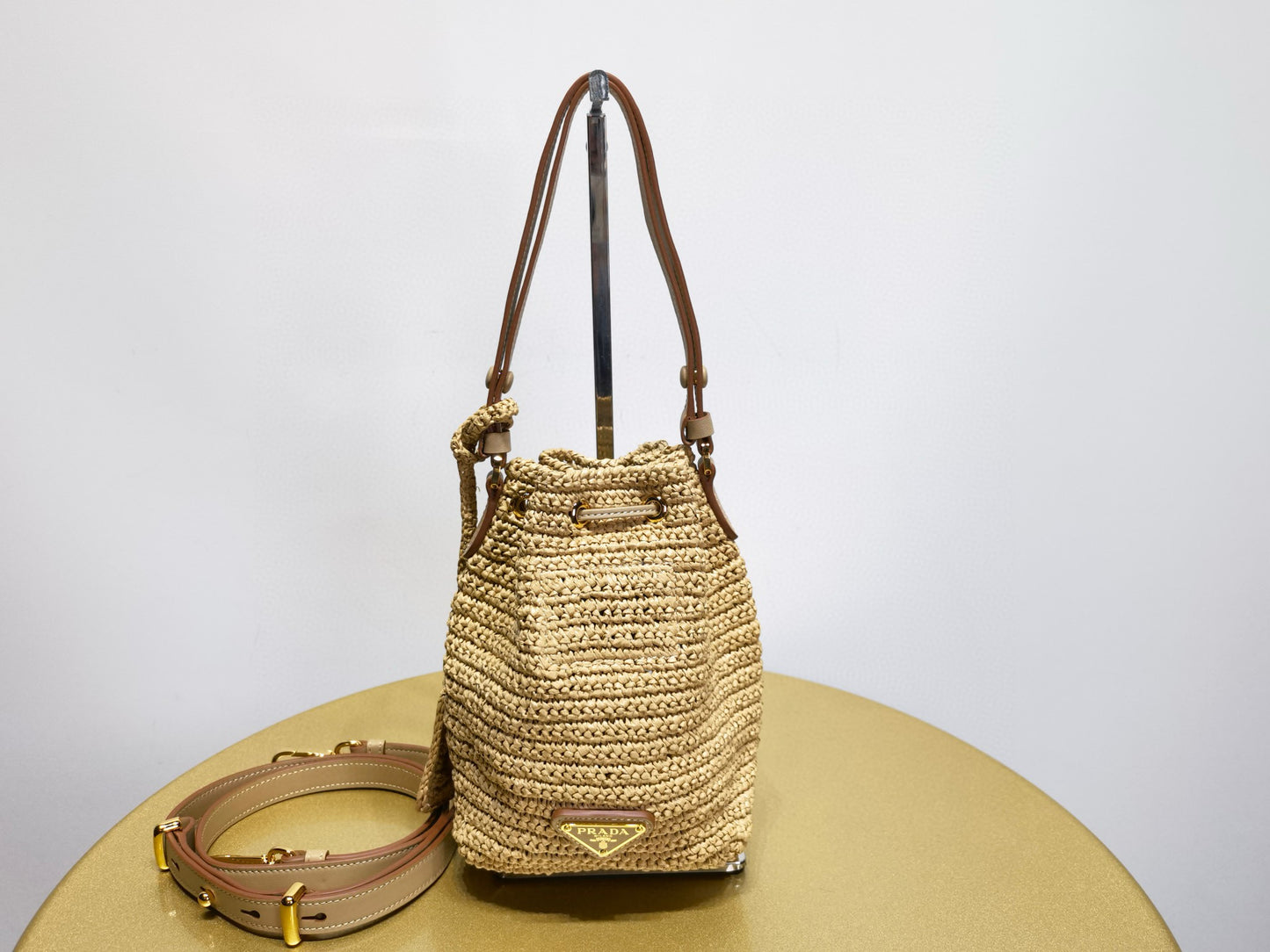 PD Raffia Bucket Bag