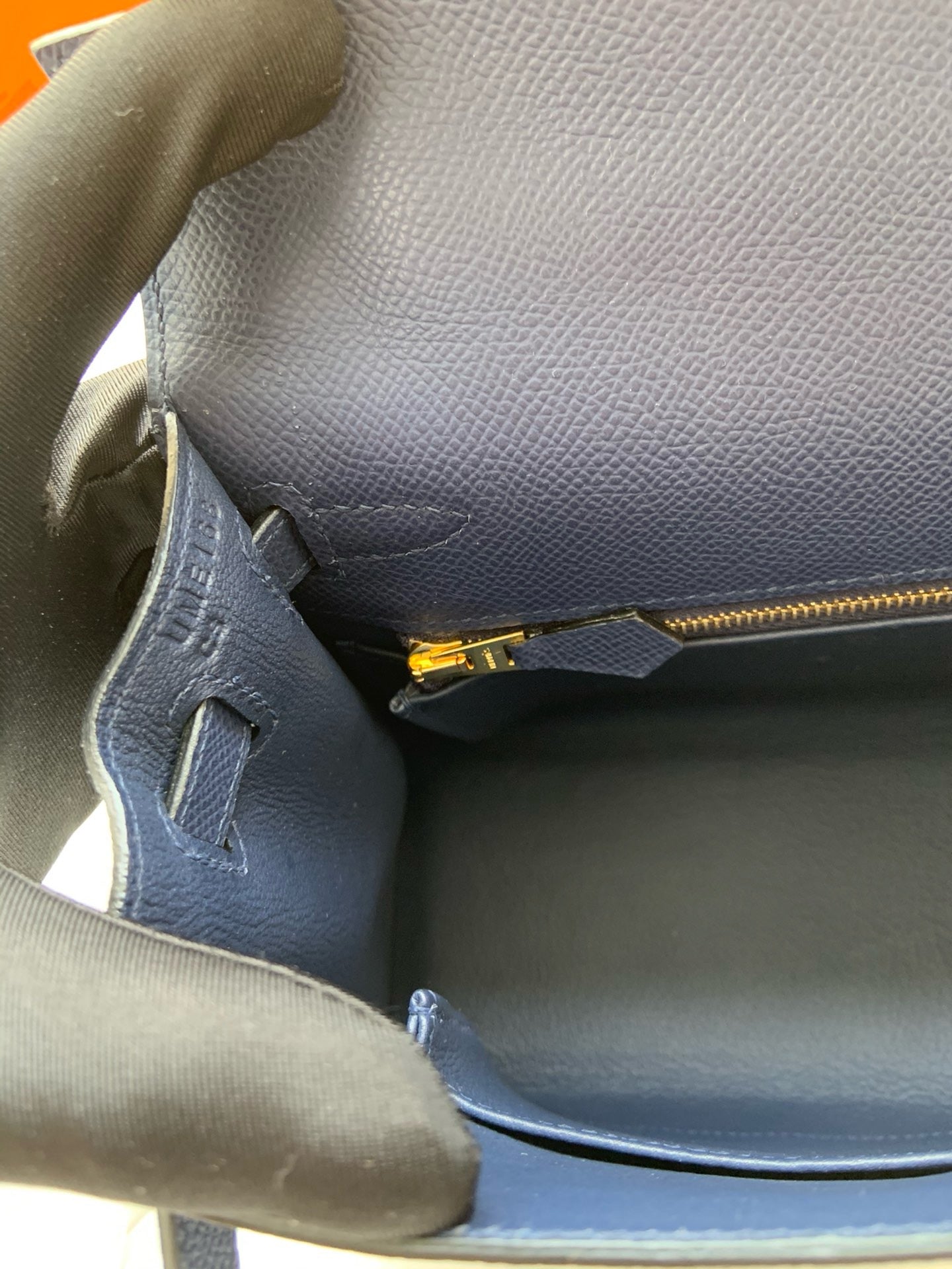 Hermes Kelly, 25cm, Deep Blue, Epsom