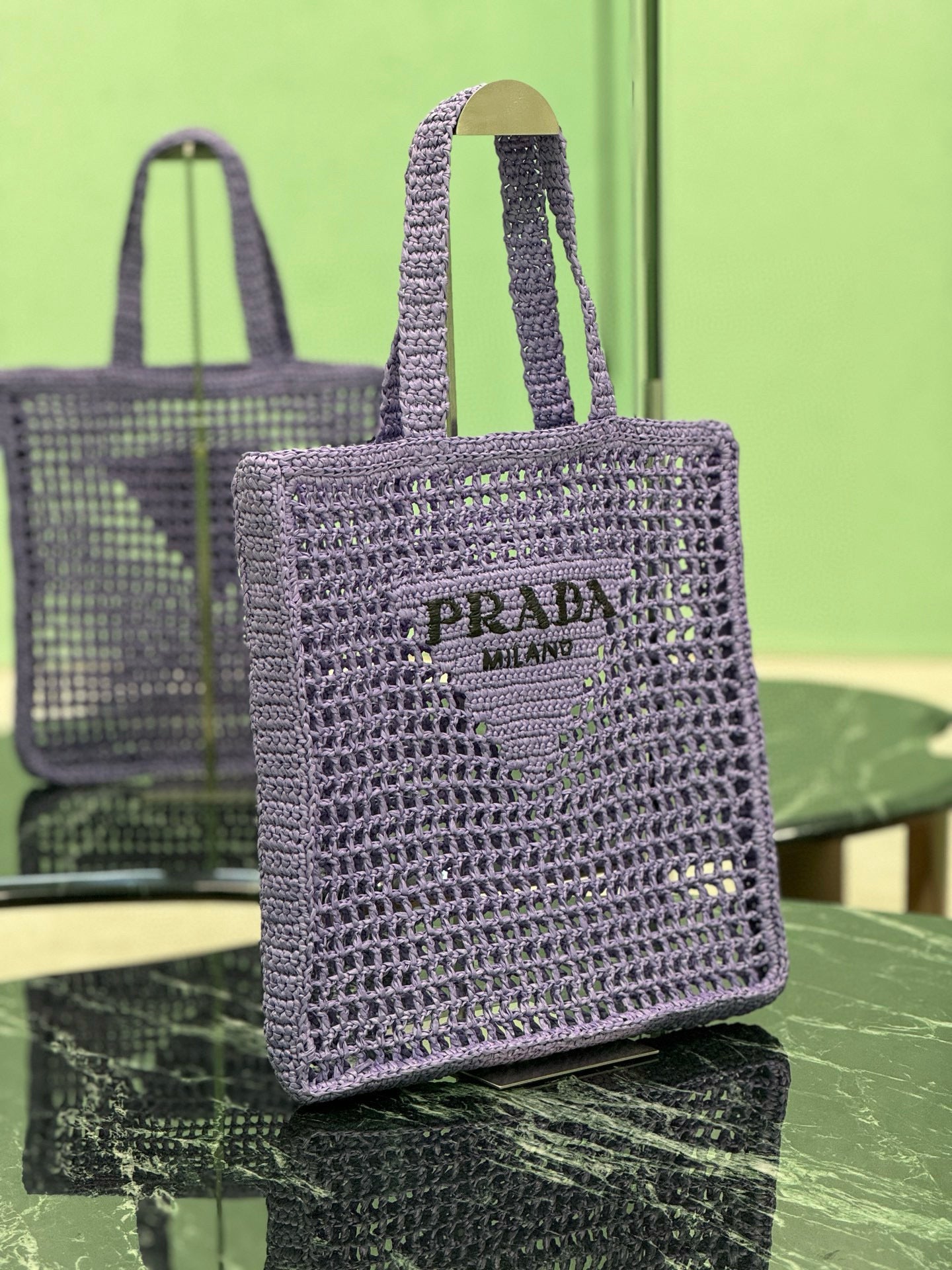 Prada Raffia Tote Bag