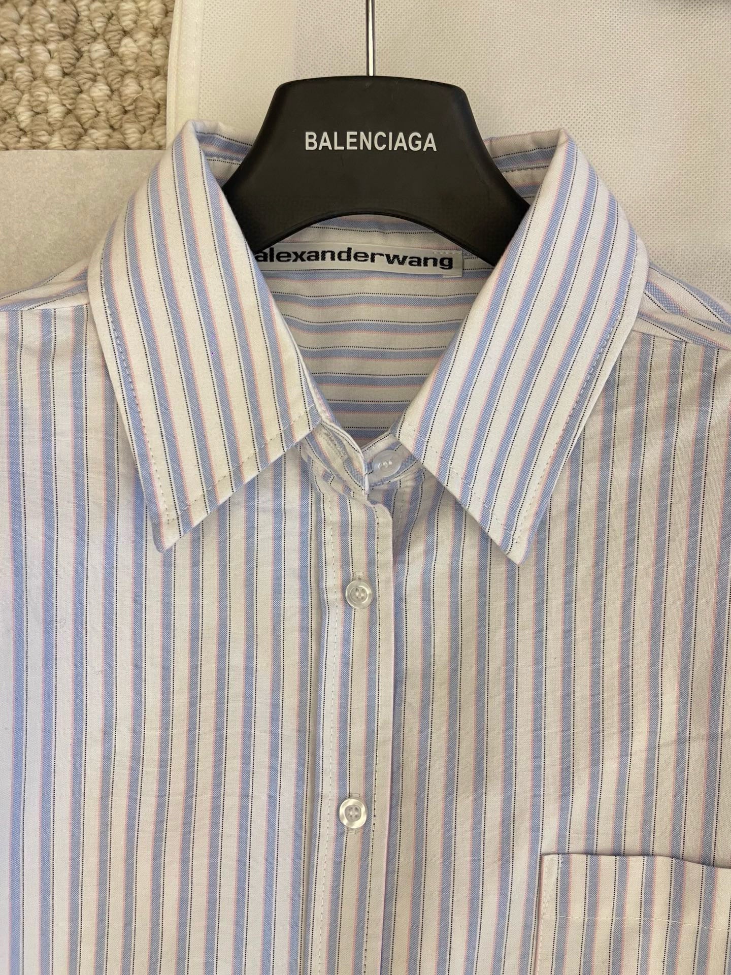 Alexander Wang Striped Cropped Shirt