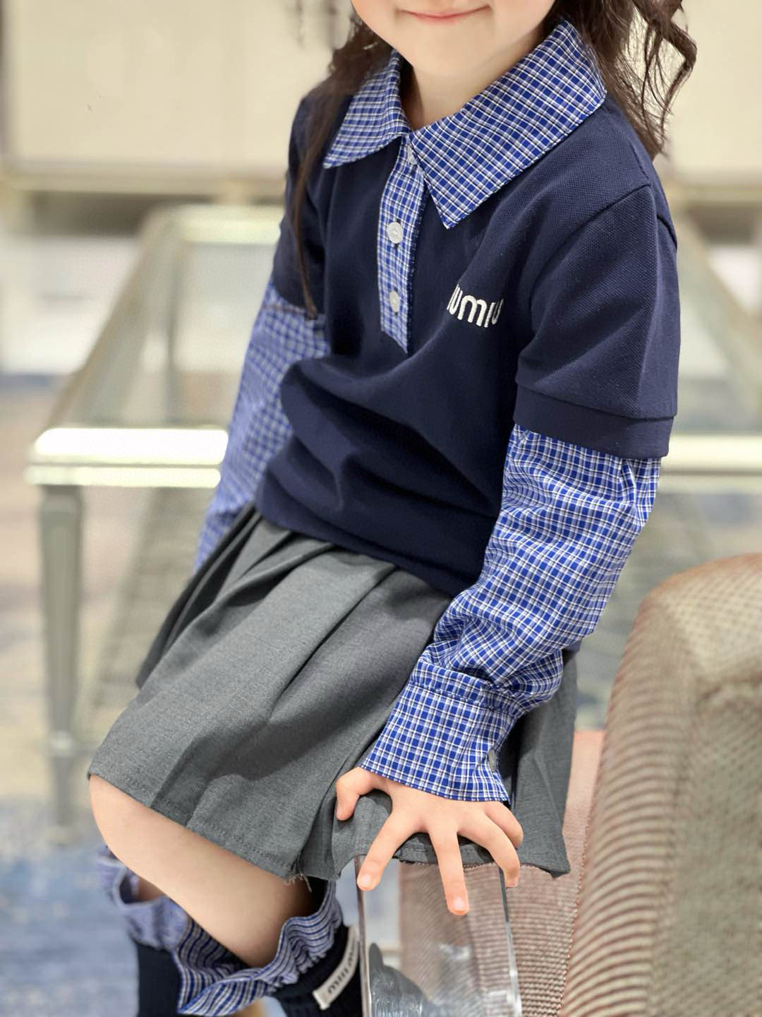 MiuMiu Long Sleeve Polo/Skirt Set