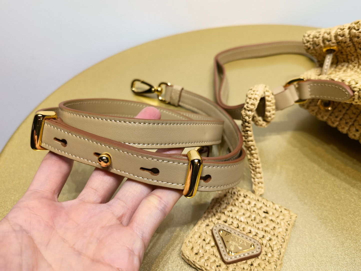 PD Raffia Bucket Bag