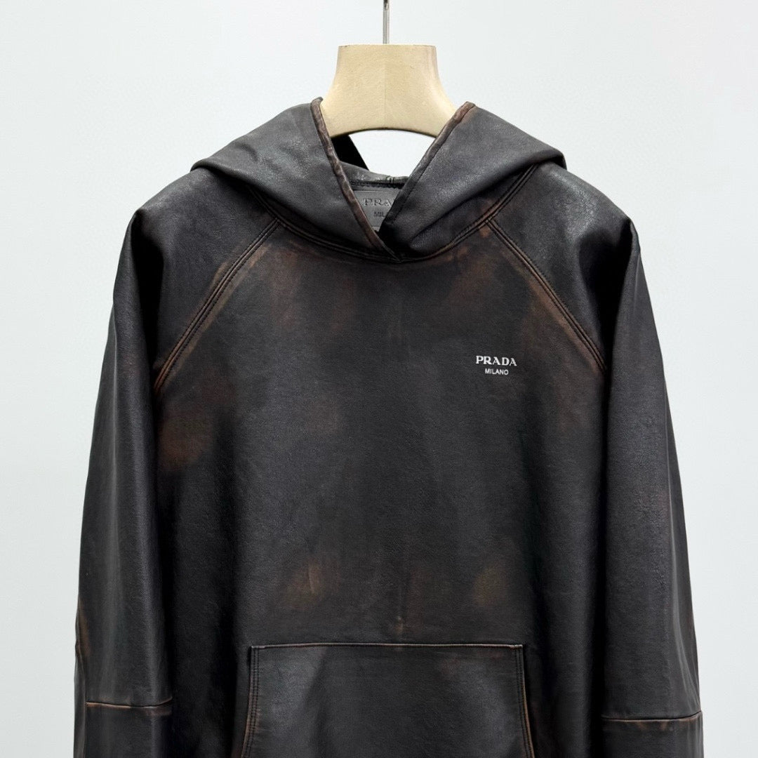 Prada Leather Hoodie