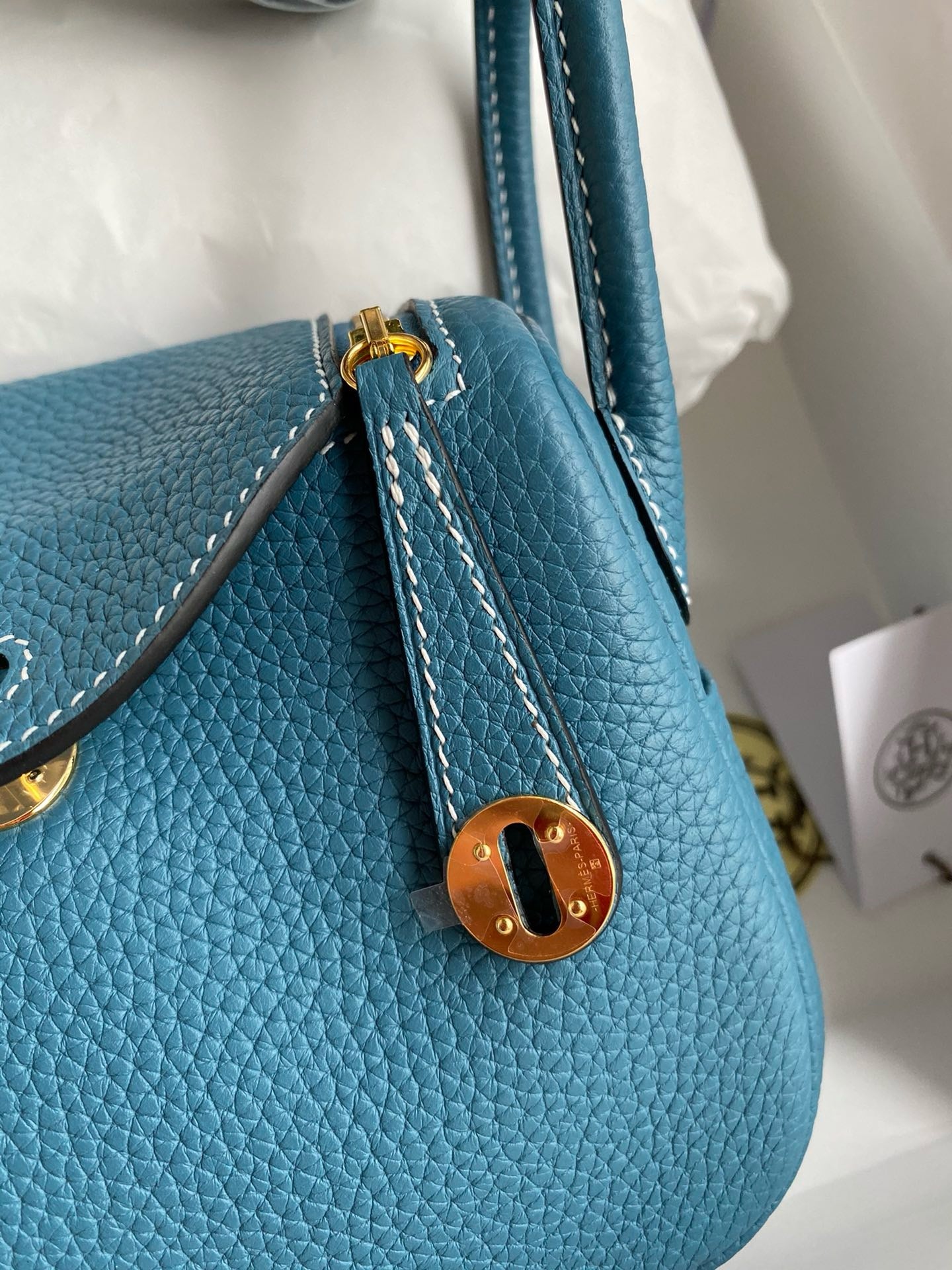 Hermes Mini Lindy, 19cm, D2, TC Skin