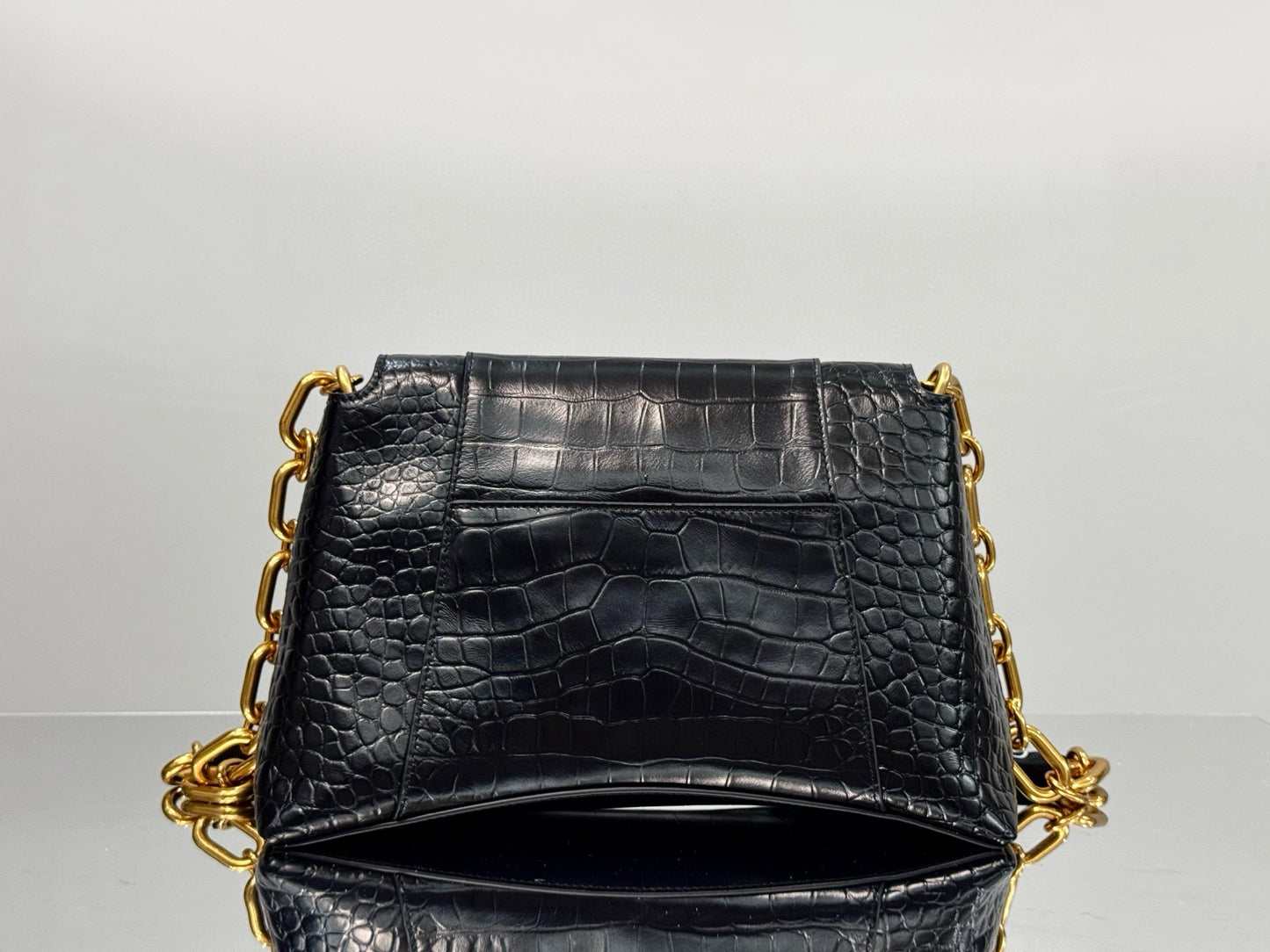 BLCG Downtown Chain-Handle Crocodile Shoulder Bag