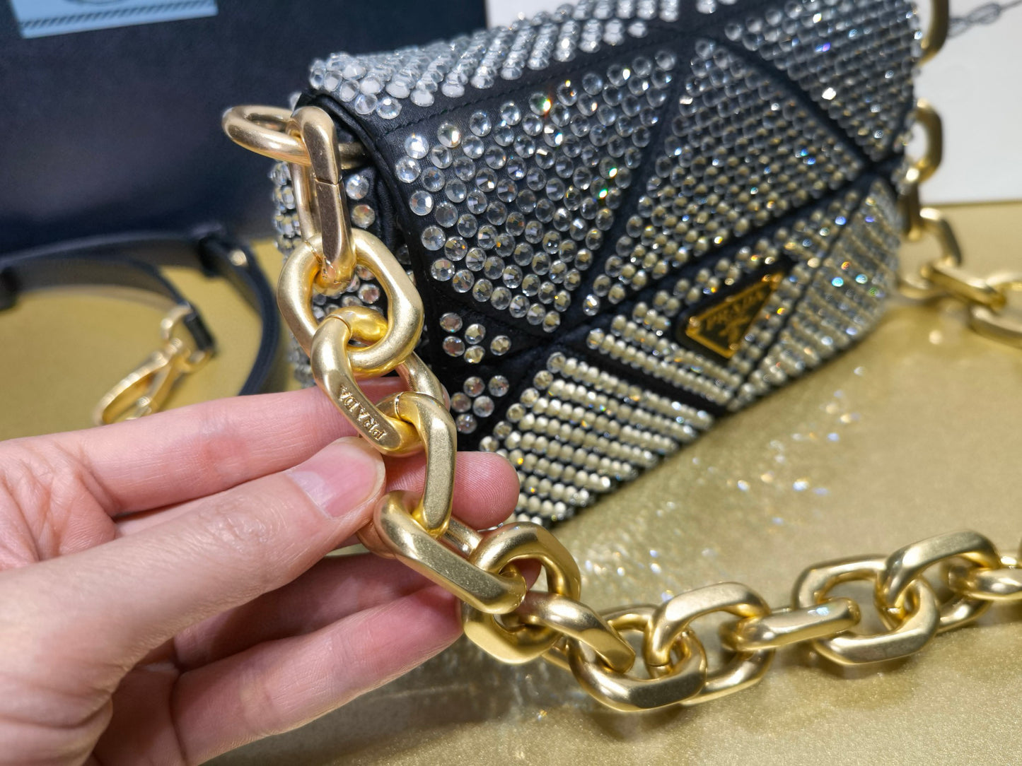 Prada Crystal Bag 17x11.5x6cm