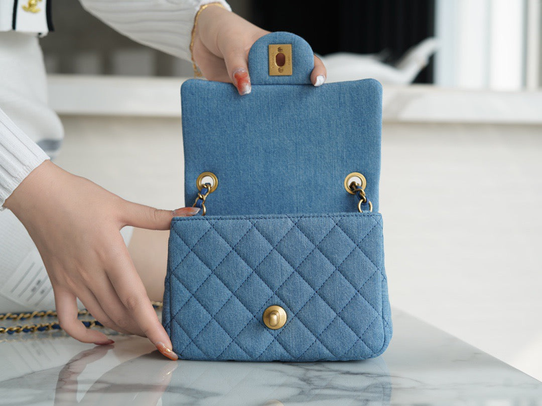 Chanel 22C Denim Mini Flap